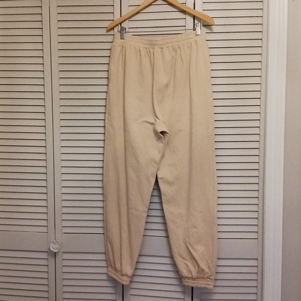 SUPERDOWN French Terry Joggers, Light Yellow/cream, Size L - Picture 5 of 11
